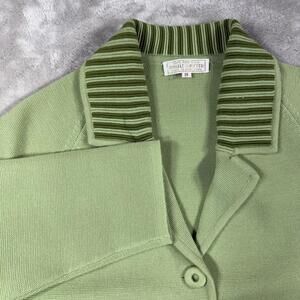 Cardigan Women's 10 Mint Green Pure Wool Double Knitted